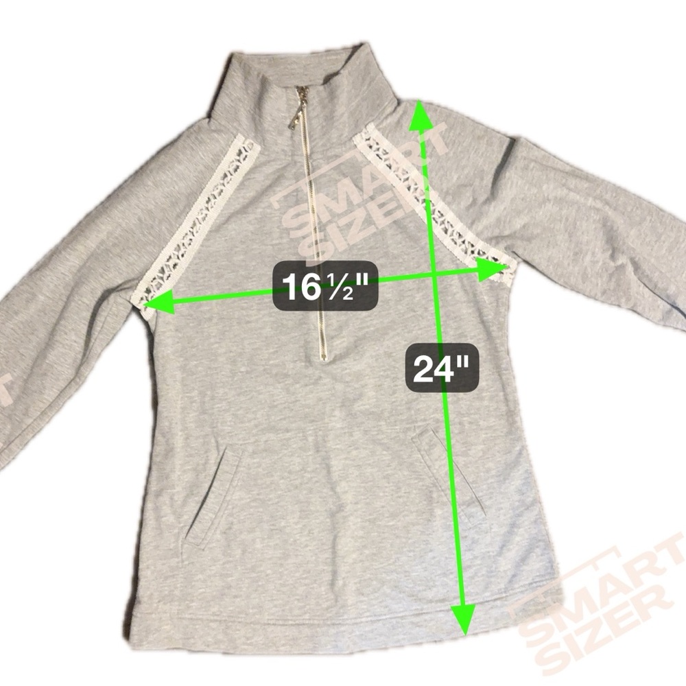 Lilly Pulitzer Skipper Popover 1/2 Zip Jacket XS Gray Crochet Preppy Lightweight - Picture 7 of 7
